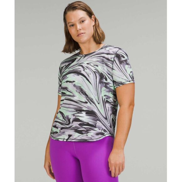Lululemon High-Neck Running & Training T-Shirt Paint Glide Warp Size 4 NWT - Picture 1 of 5